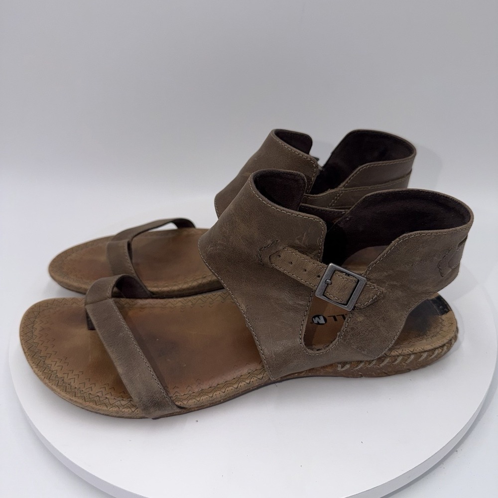 Merrell Whisper Post Gladiator Sandals Taupe Leather Size 8 Bohemian Cottage